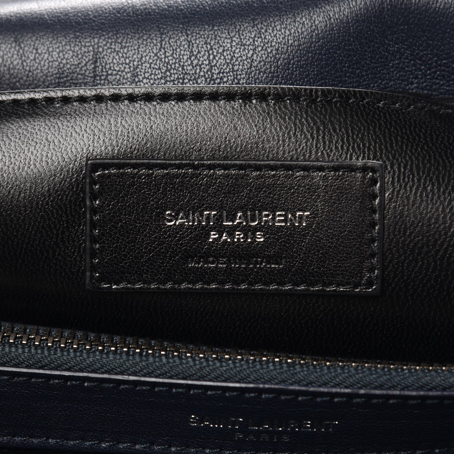 Saint Laurent Sheepskin Matelasse Chevron Monogram Large College Satchel Deep Marine 7 of 10