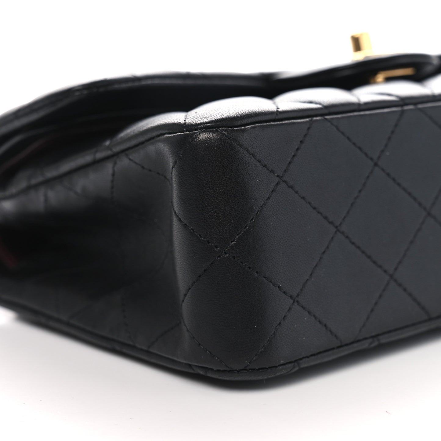 Lambskin Quilted Small Double Flap Black