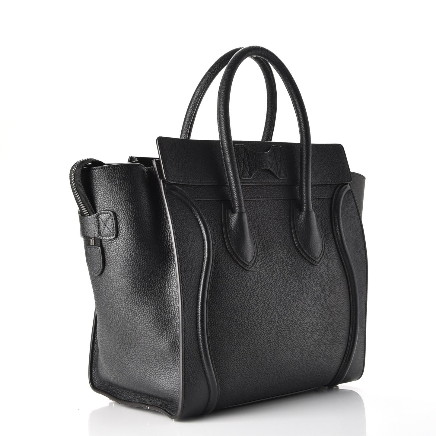 Drummed Calfskin Mini Luggage Black