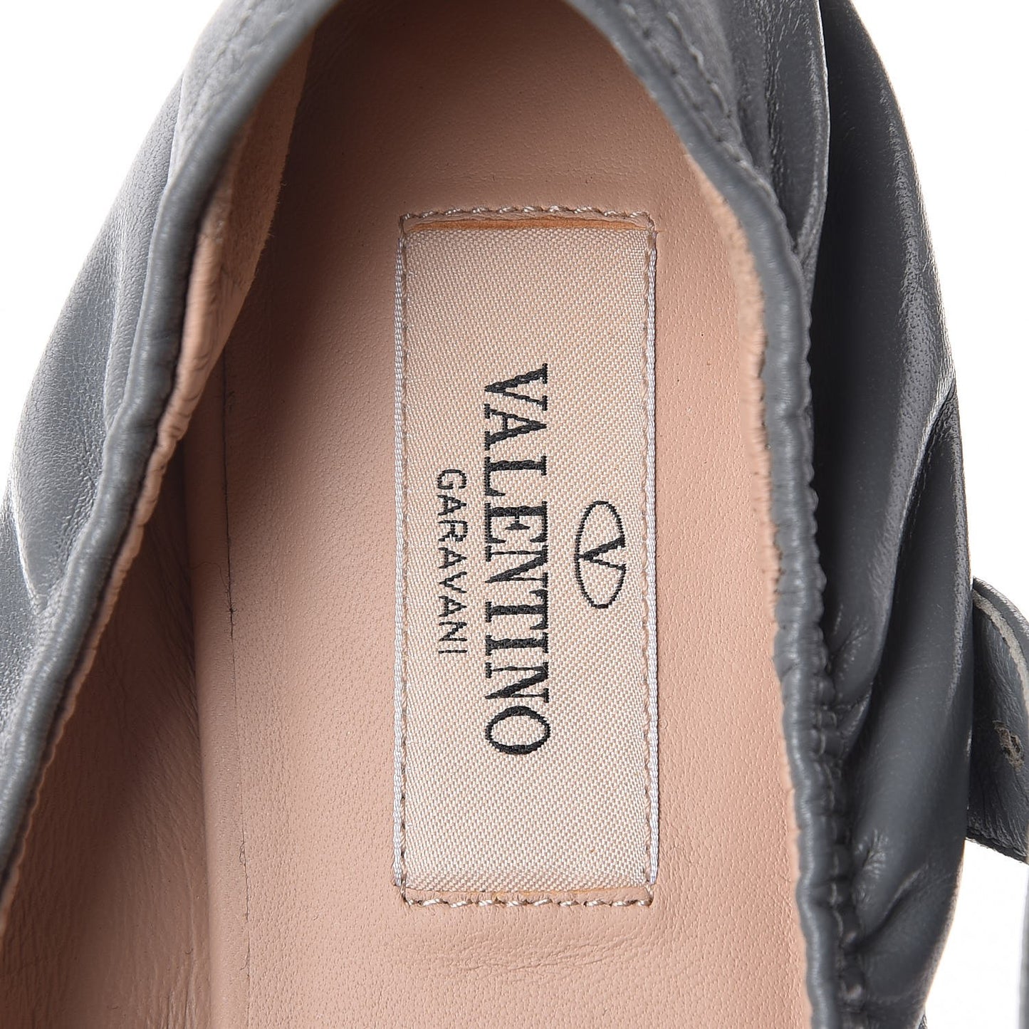 Nappa Love Latch Ballerina Flats 36 Light Stone