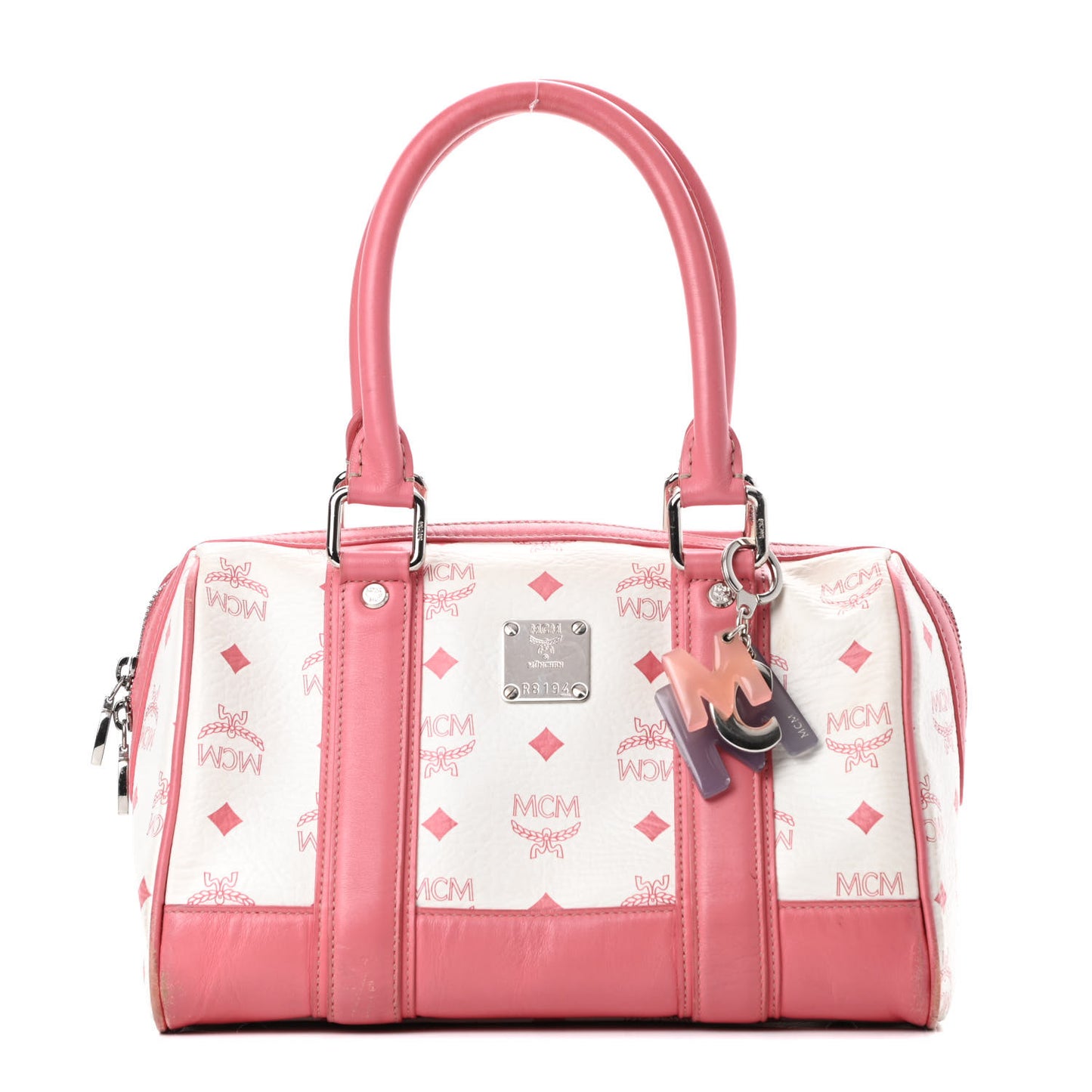 Visetos Small Boston Bag Pink White