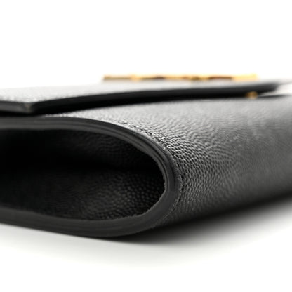 Saint Laurent Grain de Poudre Uptown Chain Wallet Black 9 of 12