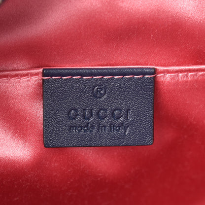 Gucci Denim Matelasse Pearl Studded Small GG Marmont Chain Shoulder Bag Blue 6 of 9