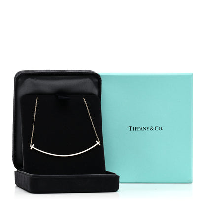 Tiffany 18K Yellow Gold Large T Smile Pendant Necklace 5 of 5