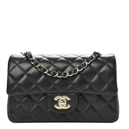 Chanel Lambskin Quilted Mini Rectangular Flap Black 1 of 10