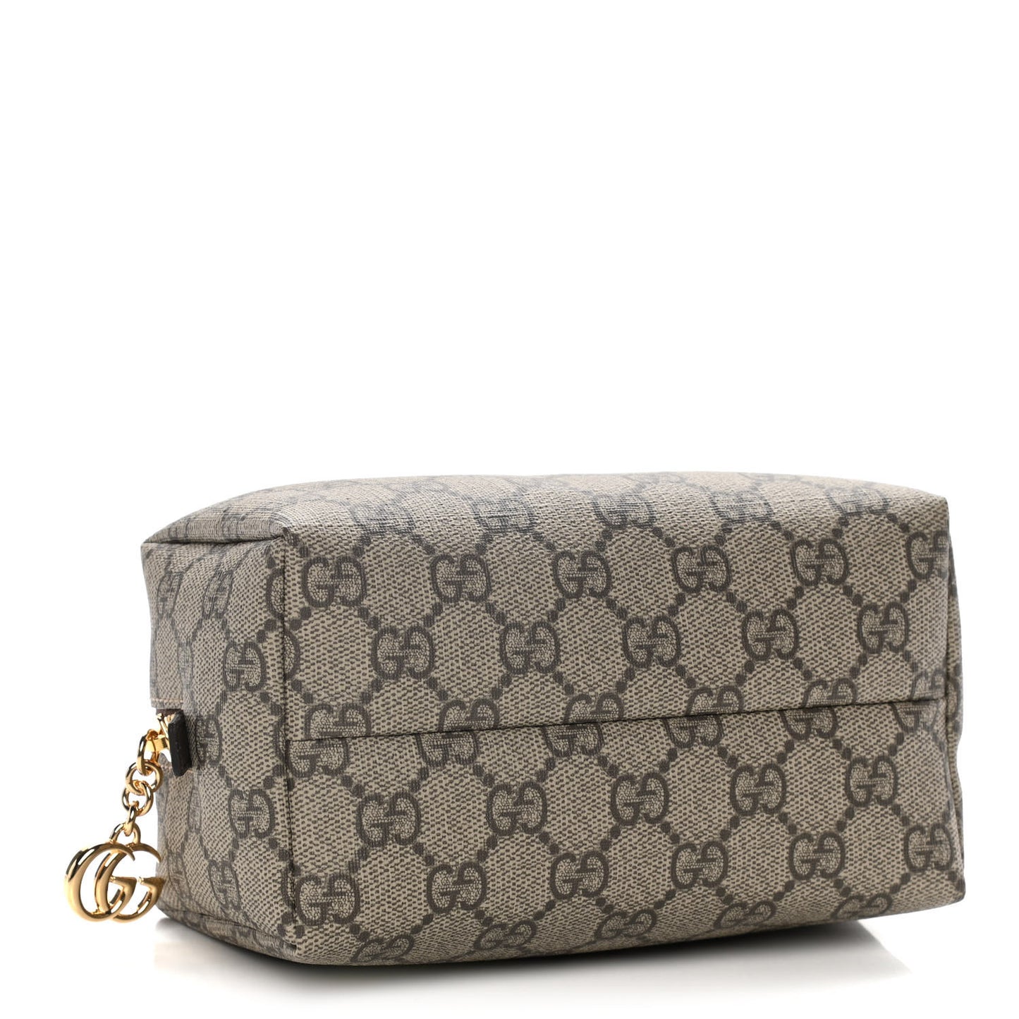 Soft GG Supreme Monogram Calfskin Medium Ophidia Cosmetic Case Beige Ebony New Acero