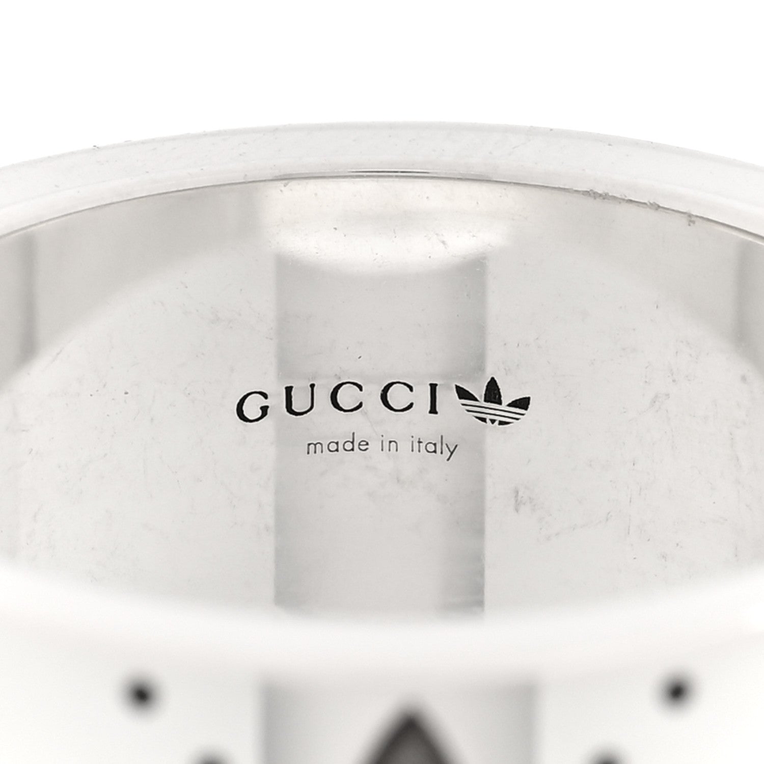 Gucci X ADIDAS Sterling Silver Trefoil GG Monogram Extra Wide Band Ring 57 8 4 of 5
