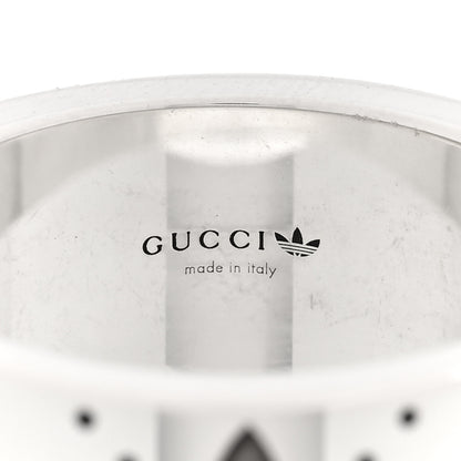 Gucci X ADIDAS Sterling Silver Trefoil GG Monogram Extra Wide Band Ring 57 8 4 of 5