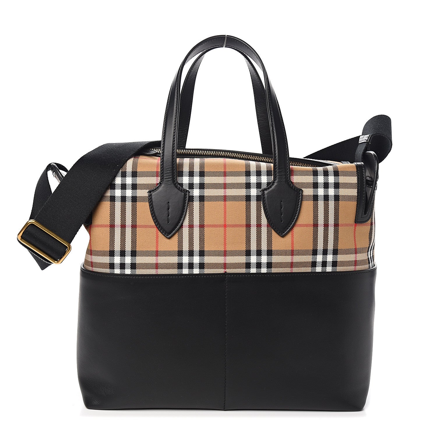 Burberry Calfskin Vintage Check Kingswood Achly Diaper Bag Black 1 of 13