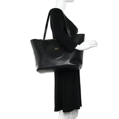 Salvatore Ferragamo Calfskin Medium Gancini Tote Black 2 of 12