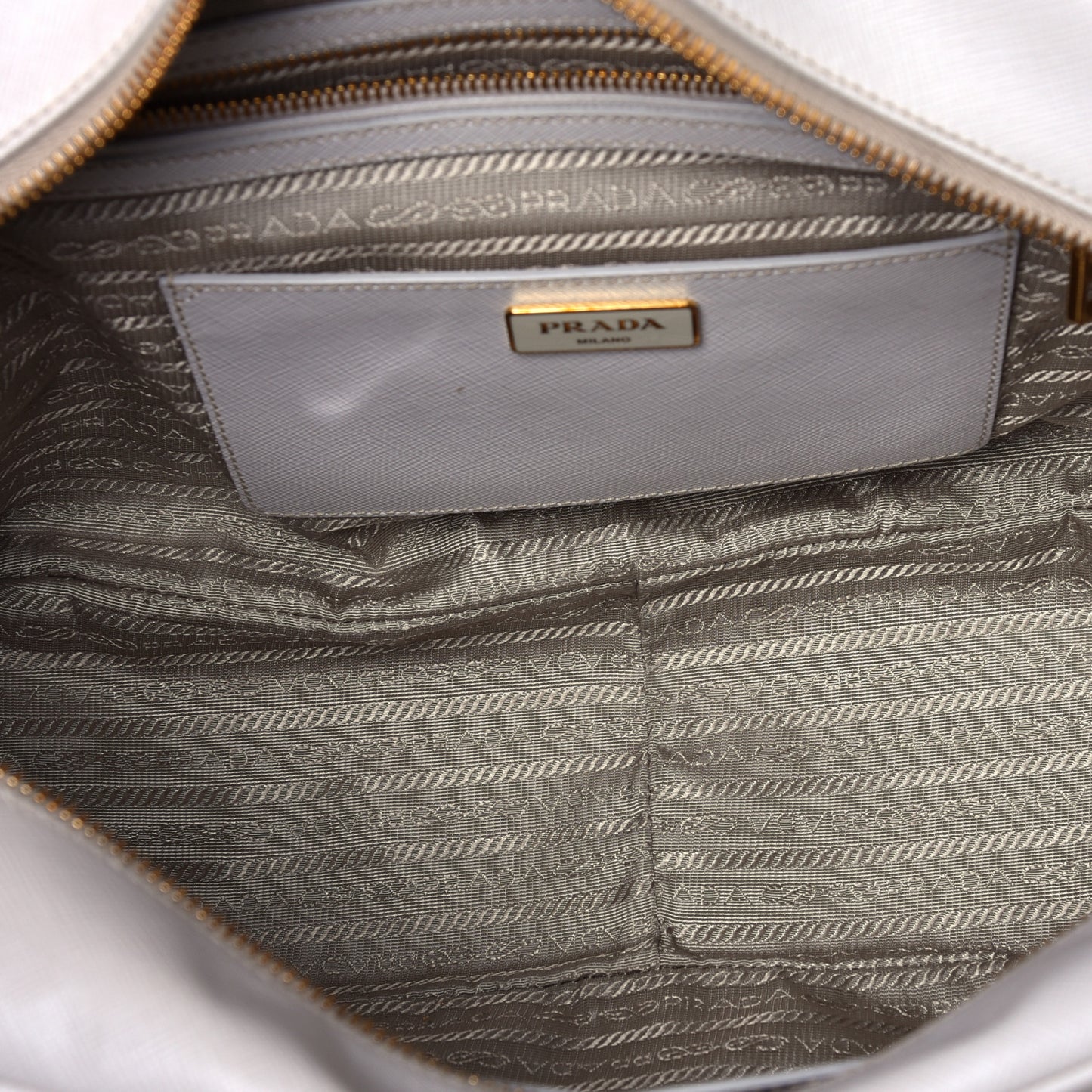 Saffiano Lux Bowler Talco White