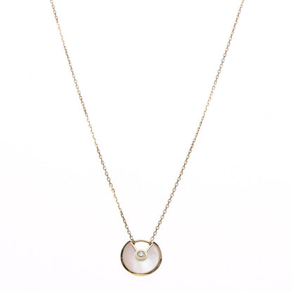 Cartier 18K Yellow Gold Diamond Mother of Pearl XS Amulette de Cartier Pendant Necklace 1 of 7