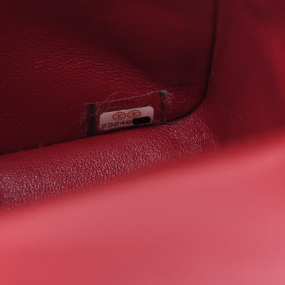 Chanel Lambskin Cross Stitch Mini Coco Handle Flap Red 6 of 14