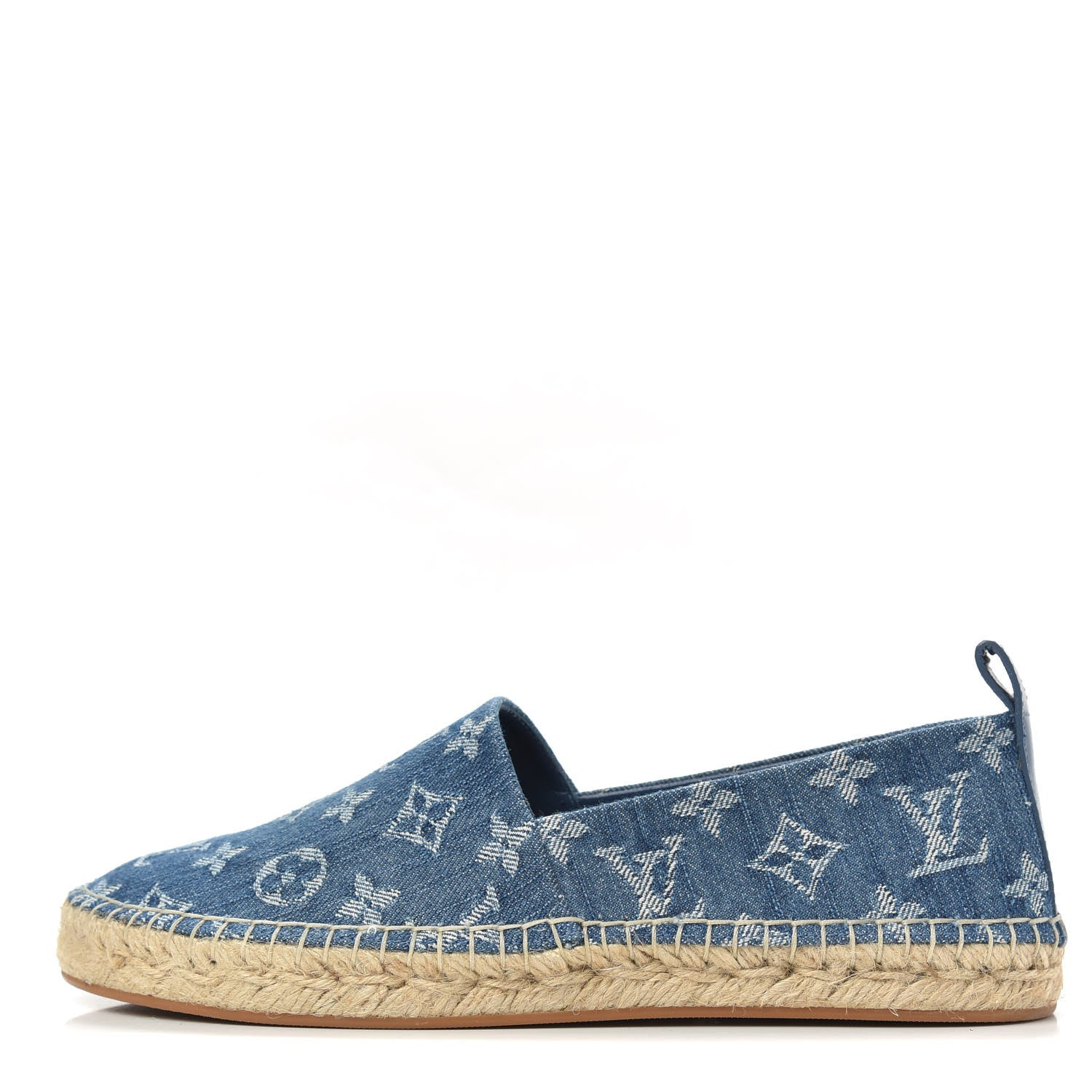 Louis Vuitton Monogram Denim Starboard Espadrille Flats 37.5 Blue 1 of 9