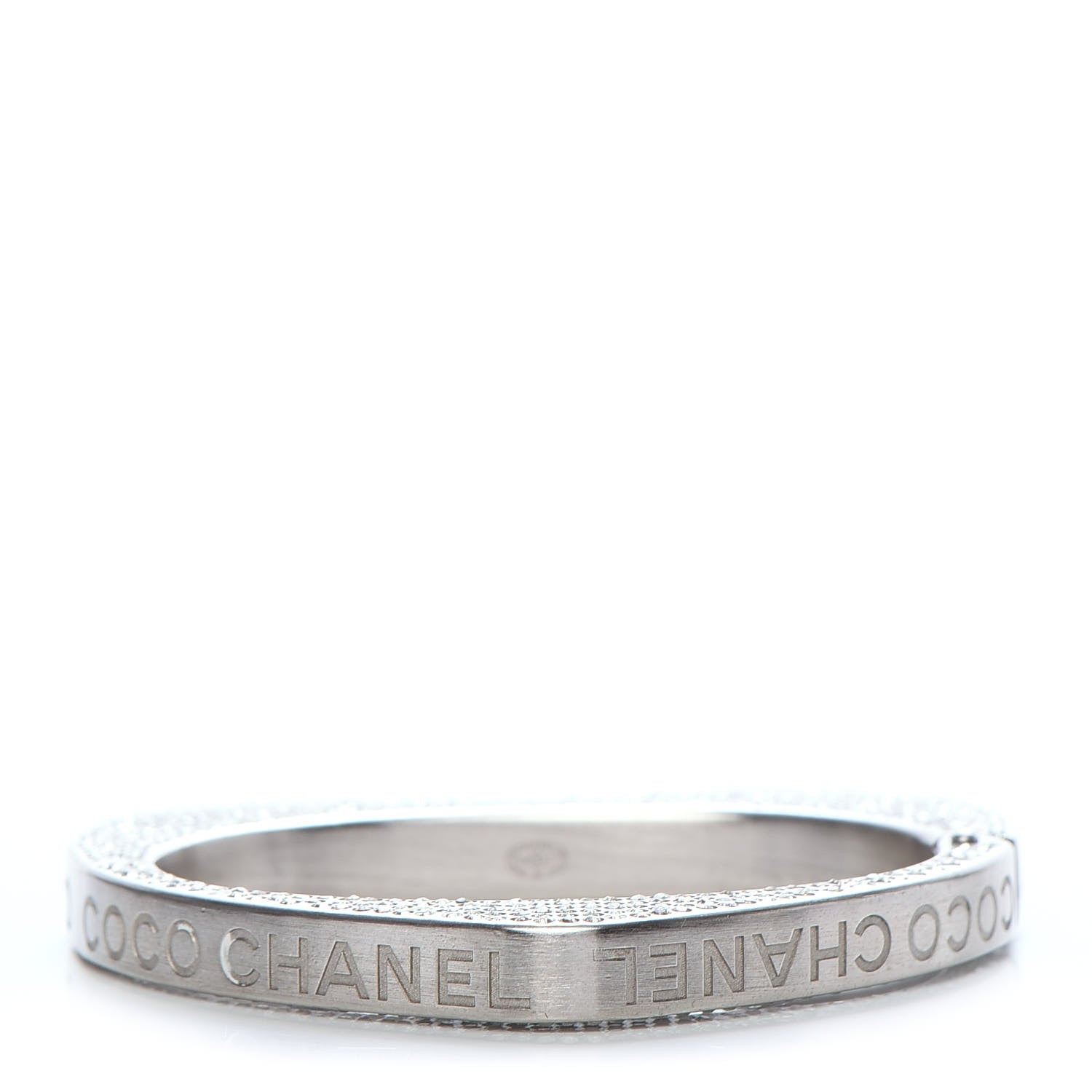 Chanel Swarovski Crystal Heart Bracelet Silver 1 of 6