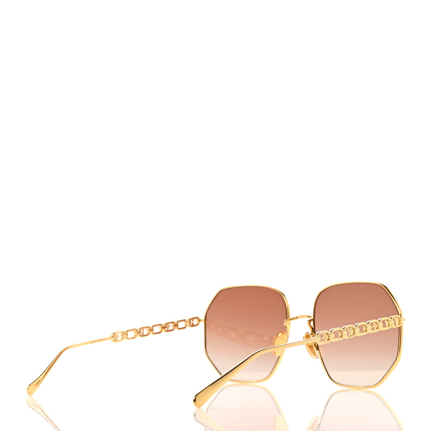 Louis Vuitton Metal My LV Chain Round Sunglasses Z1650W Gold 4 of 7