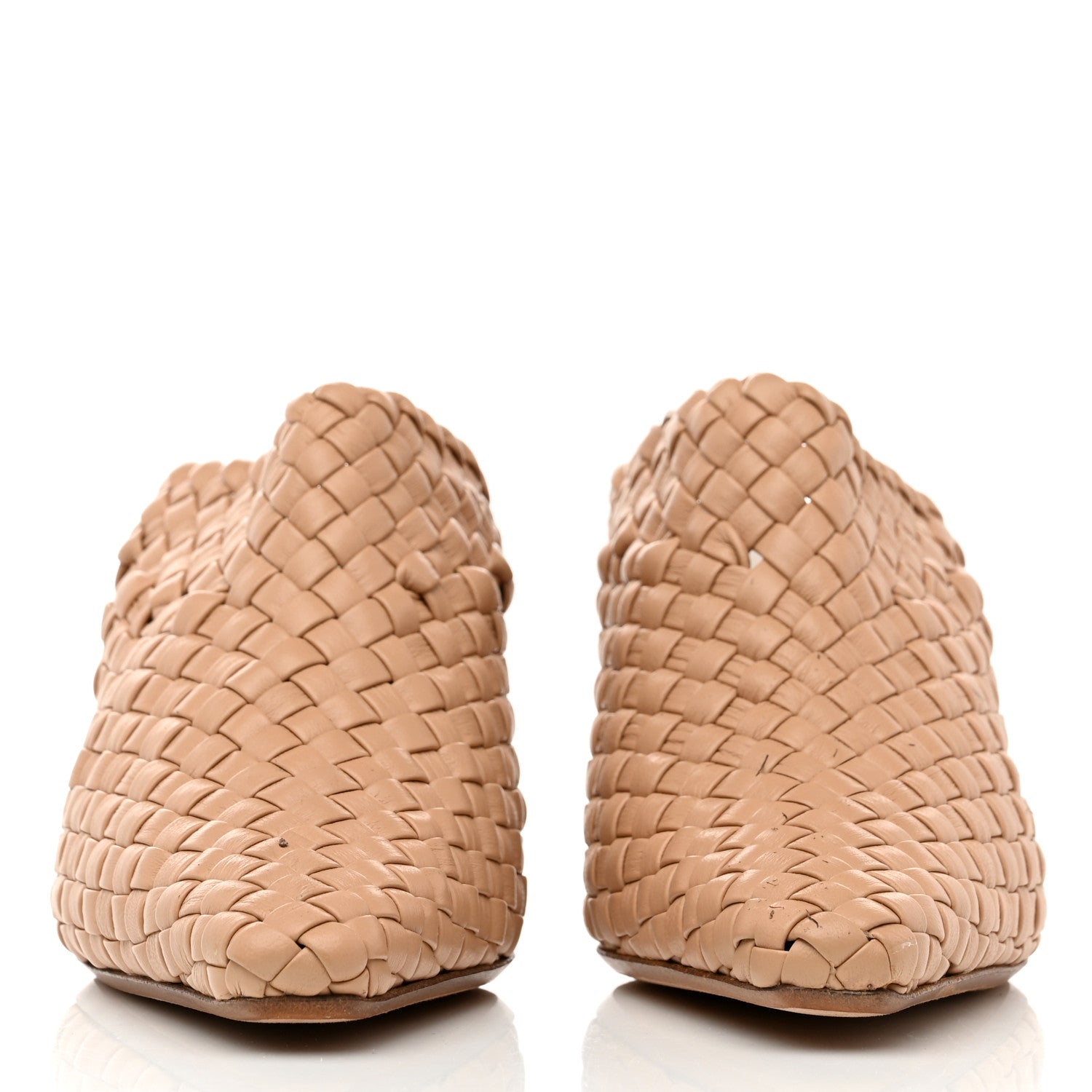 Bottega Veneta Nappa Intrecciato Almond Mules 37.5 Beige 2 of 7