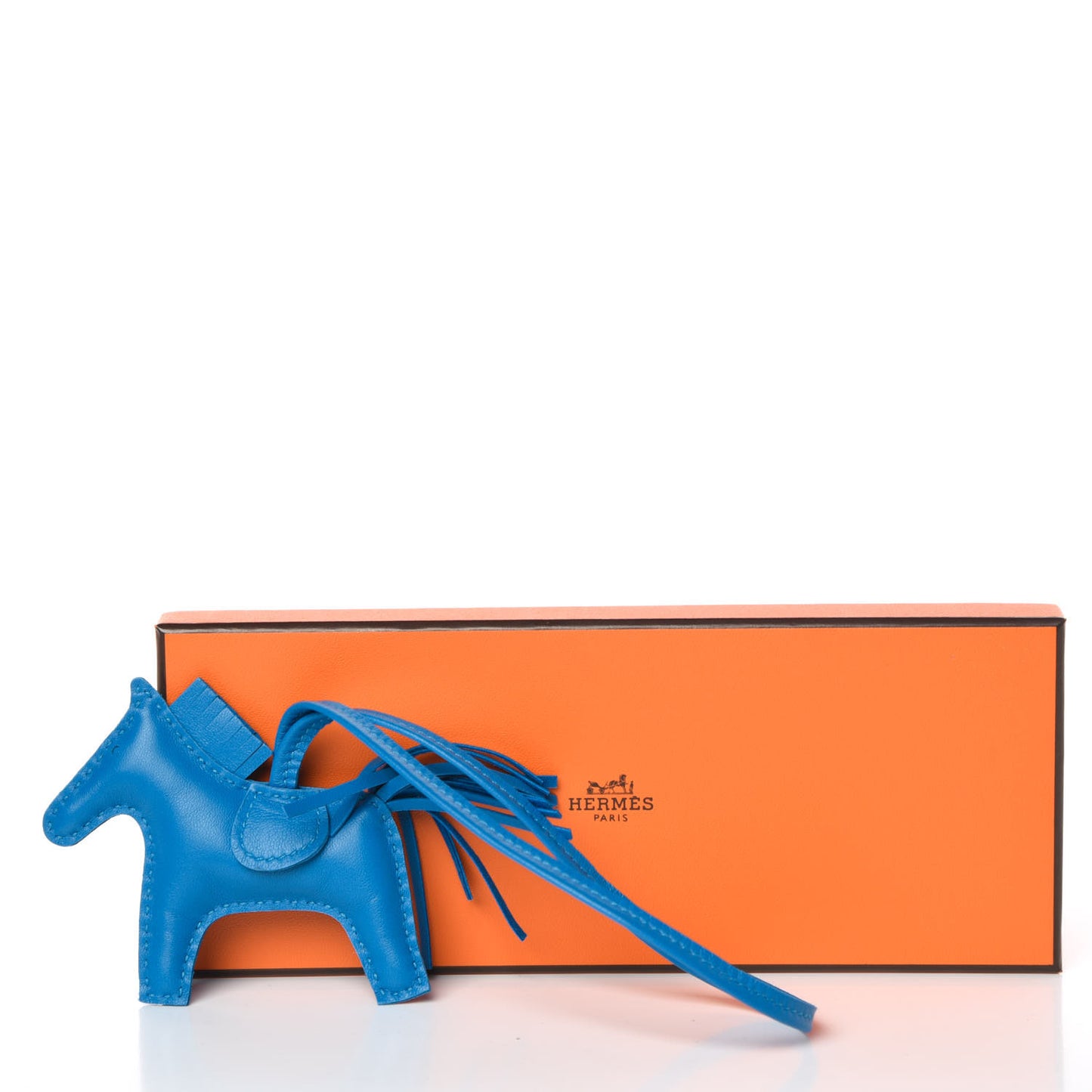 Milo Lambskin Grigri Rodeo Horse Bag Charm PM Bleu Zanzibar