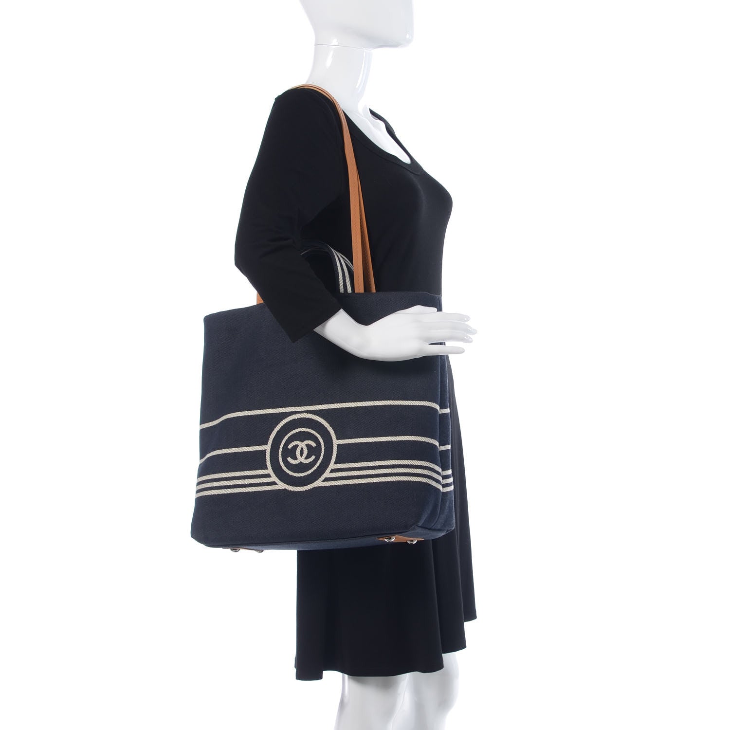 Chanel Denim Large Shopping Tote Black 2 of 10