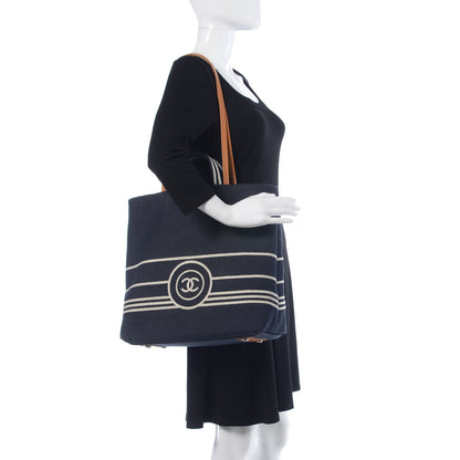 Chanel Denim Large Shopping Tote Black 2 of 10