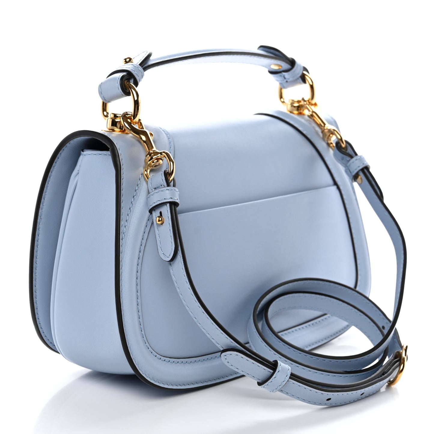 Roxy Calfskin Medium Blondie Top Handle Bag Cloudy Blue