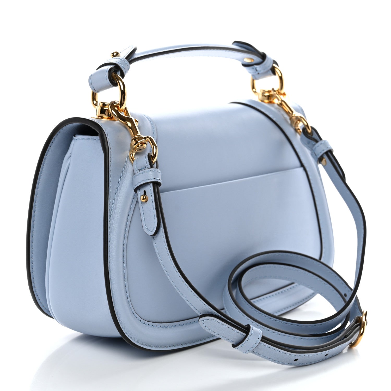 Gucci Roxy Calfskin Medium Blondie Top Handle Bag Cloudy Blue 3 of 10
