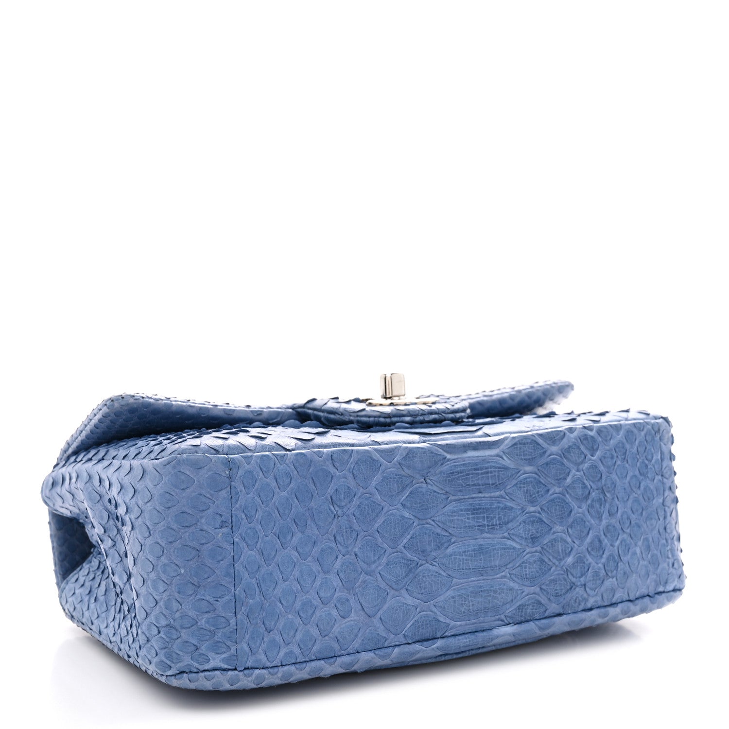 Chanel Snakeskin Mini Rectangular Flap Blue 4 of 11