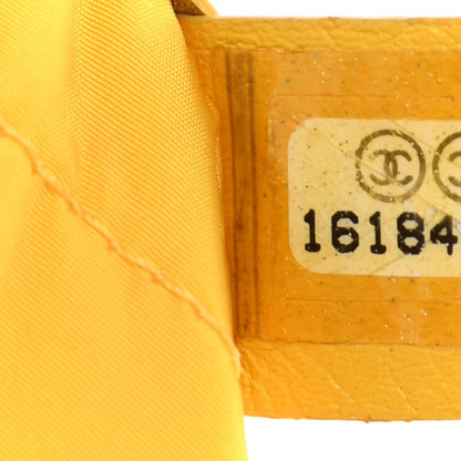 Chanel Nylon Vertical Quilted Jumbo Flap Yellow 10 of 12