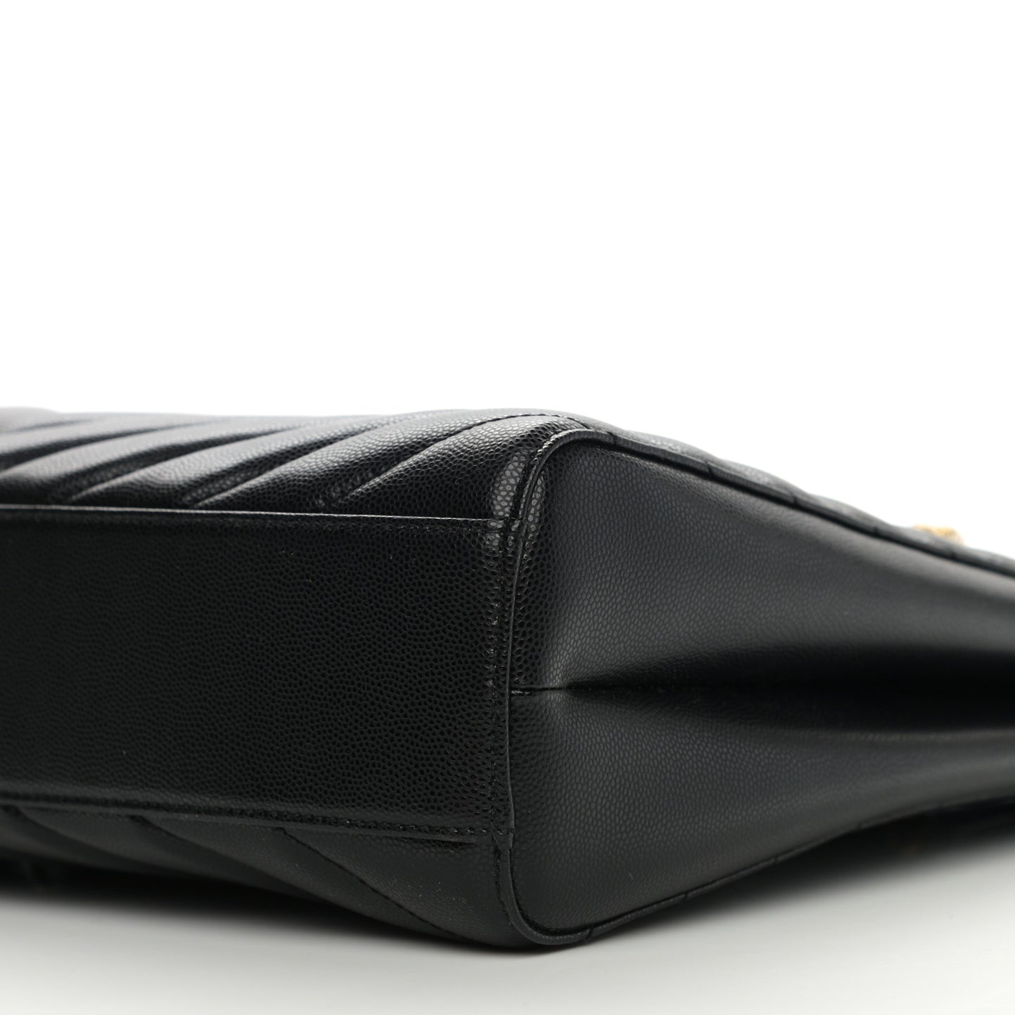 Grain De Poudre Matelasse Chevron Medium Tribeca Shopping Bag Black