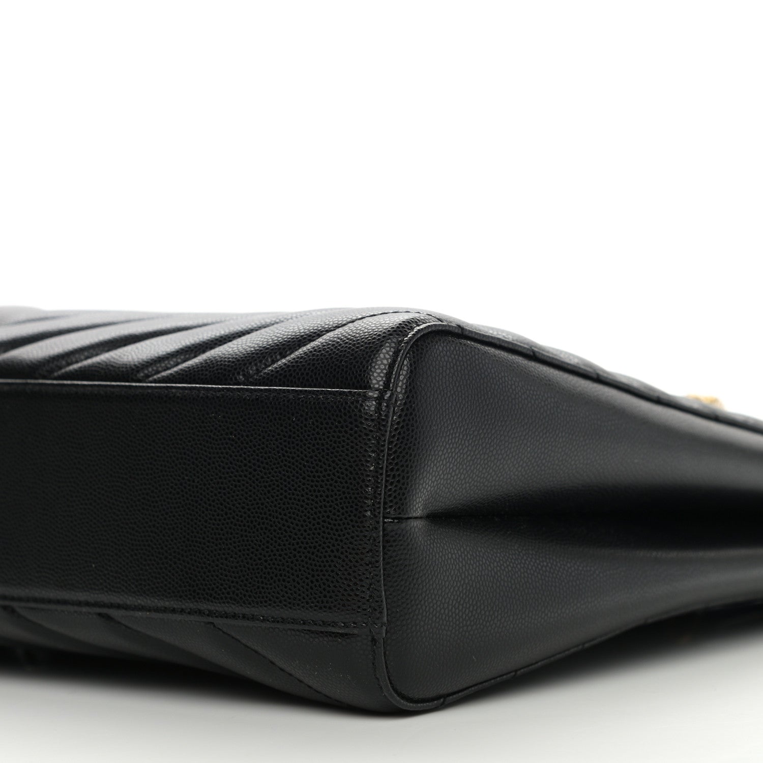 Saint Laurent Grain De Poudre Matelasse Chevron Medium Tribeca Shopping Bag Black 11 of 11