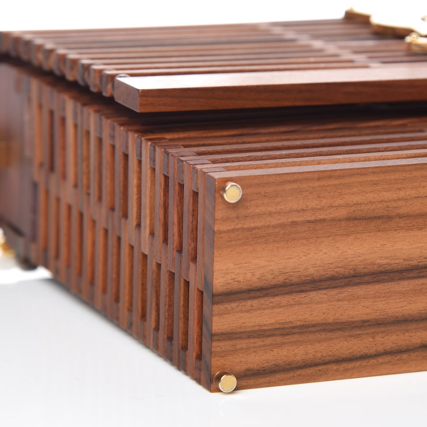 Wood Small Monogram Kate Box Bag Brown