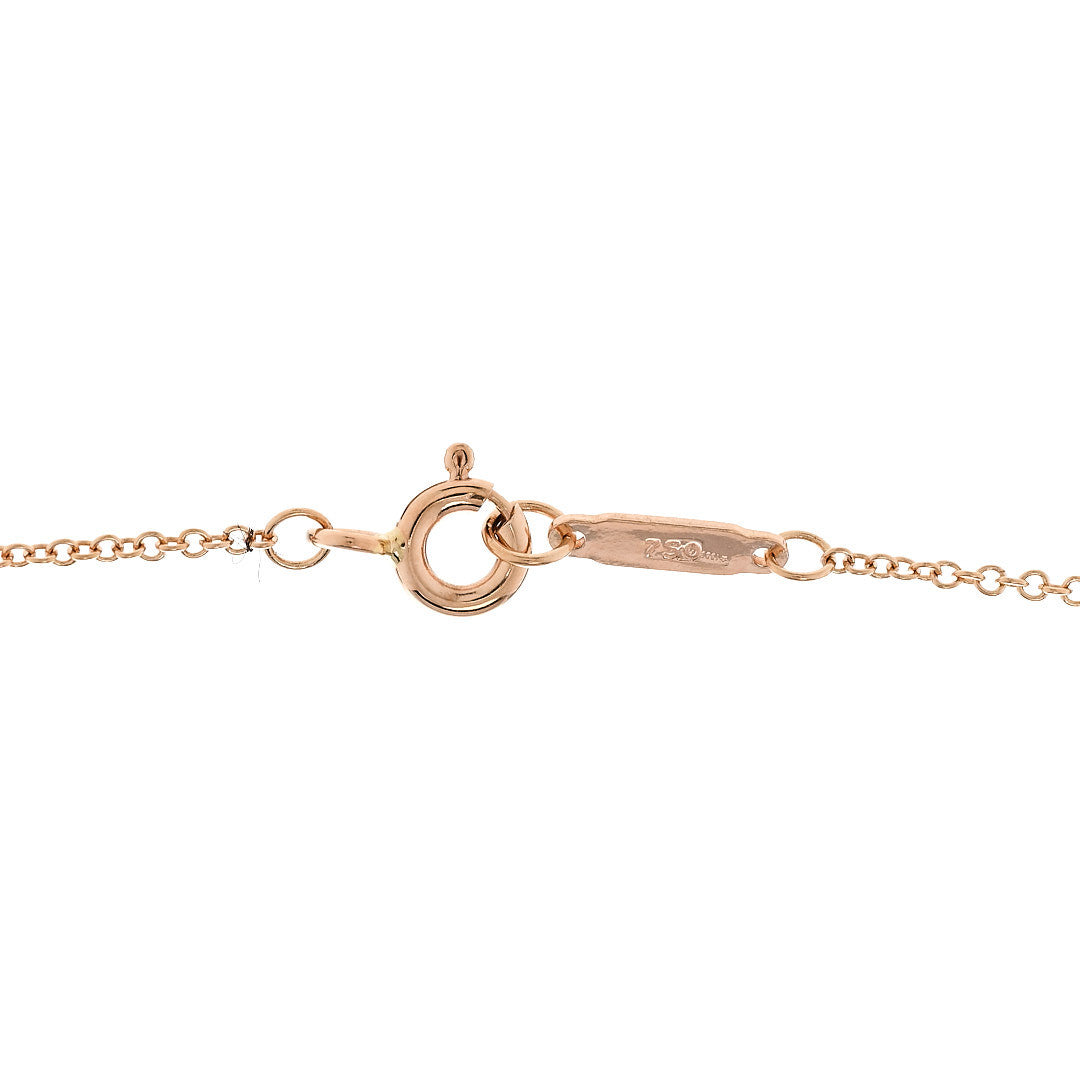 18K Rose Gold Diamond Lock Pendant Necklace