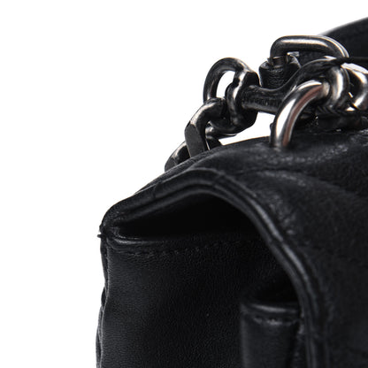 Saint Laurent Sheepskin Matelasse Chevron Monogram Medium College Bag Black 6 of 6