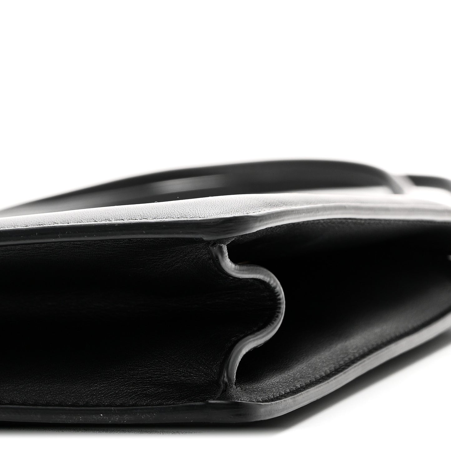 Smooth Calfskin Medium Clasp Shoulder Bag Black