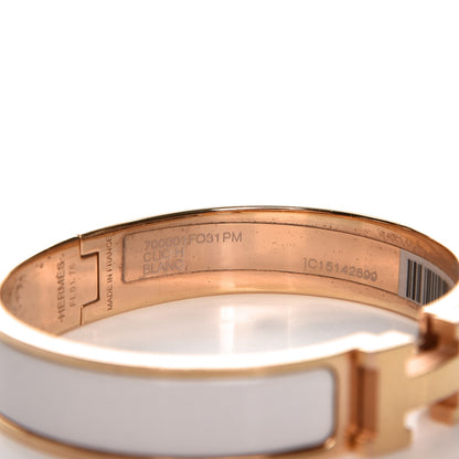 Hermes Enamel Narrow Clic Clac H Bracelet PM White 7 of 8