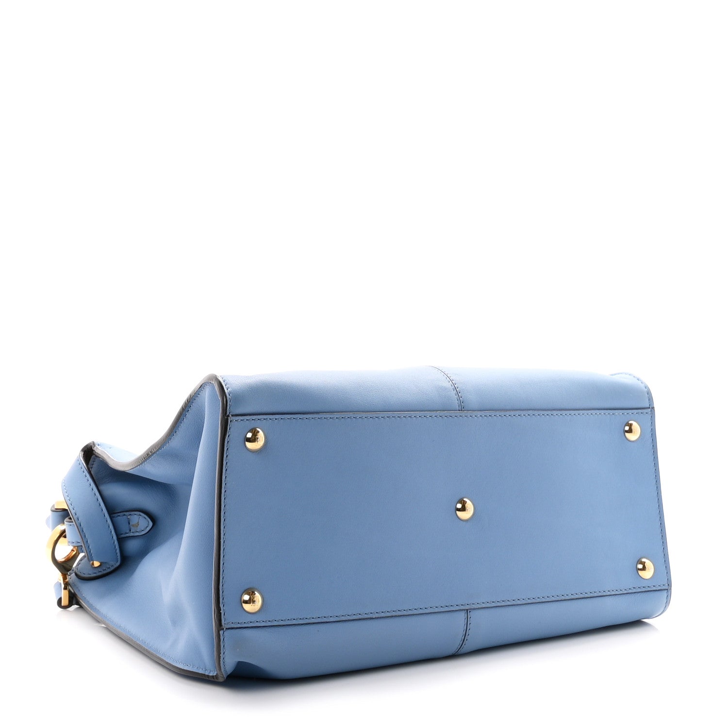 Fendi Vitello Seta Century Medium Peekaboo X-Lite Light Blue Beige 4 of 10