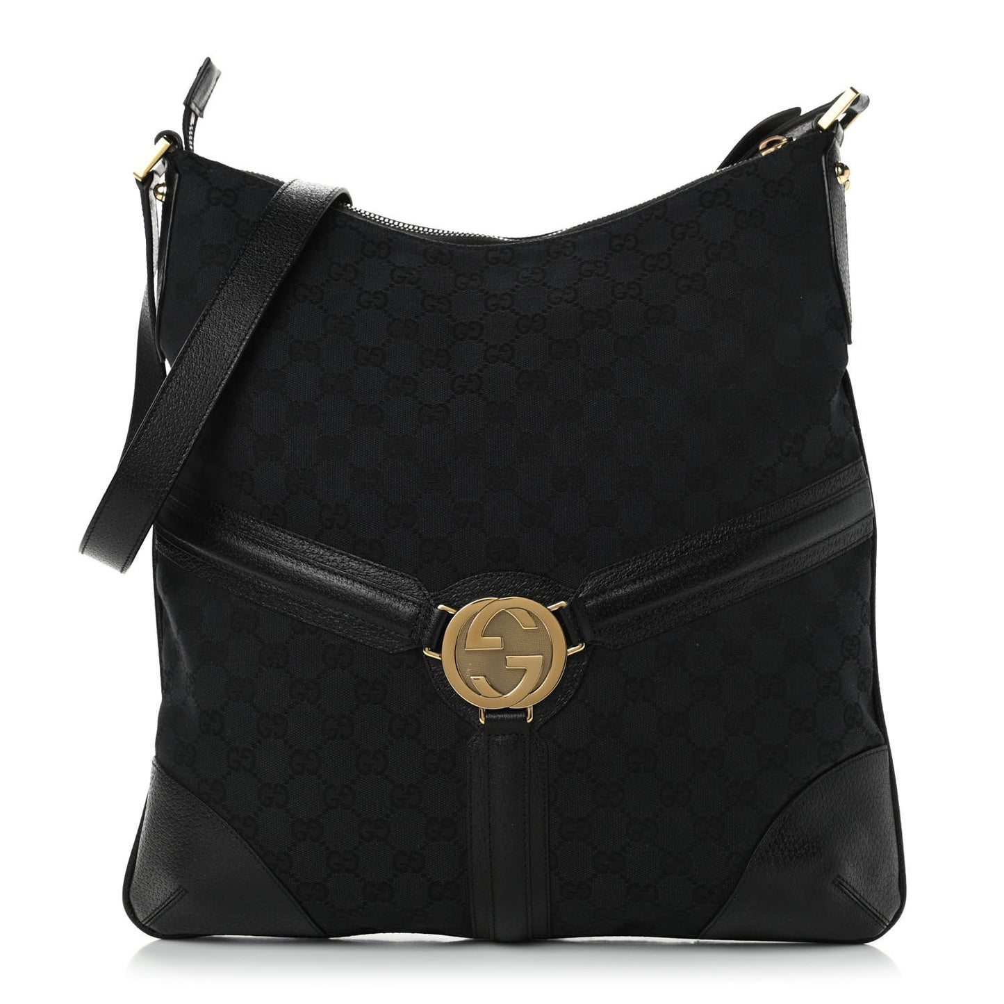 Monogram Interlocking GG Messenger Bag Black