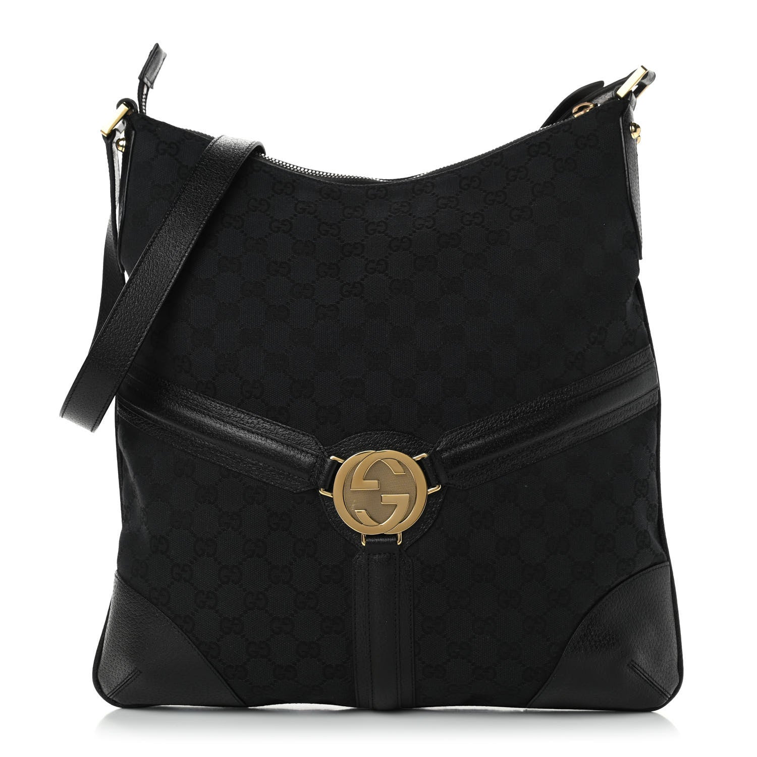Gucci Monogram Interlocking GG Messenger Bag Black 1 of 4