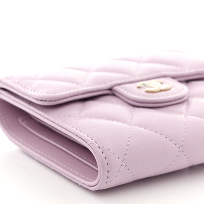 Chanel Caviar Quilted Compact Flap Wallet Light Purple 9 of 10