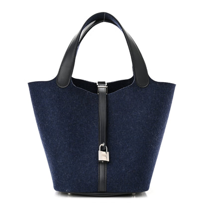 Hermes Feutre Swift Picotin Lock 22 MM Bleu Nuit Black 1 of 11