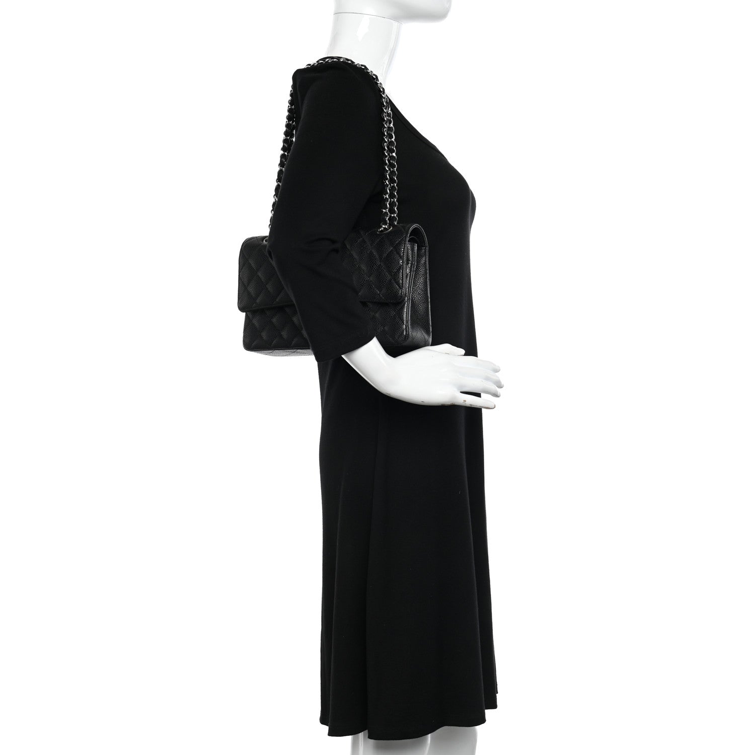 Chanel Caviar Quilted Medium Double Flap Black 2 of 11