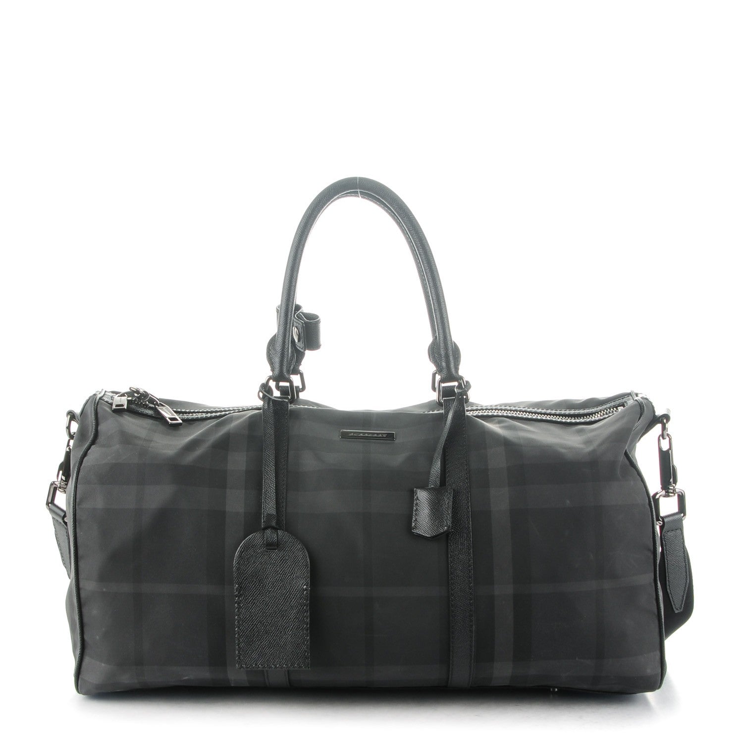 Burberry Nylon Smoked Check Holdall 52 Black 1 of 8