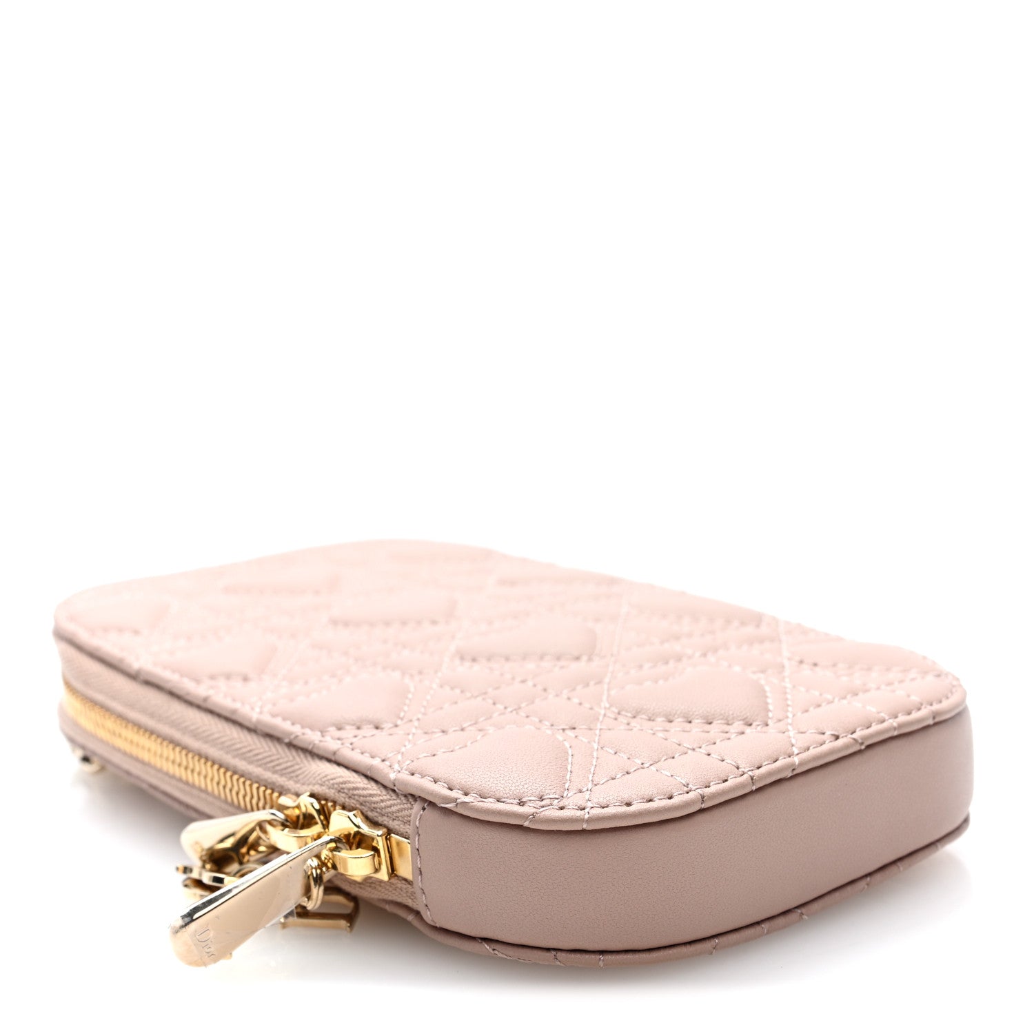 Christian Dior Lambskin Cannage Dioramour Lady Dior Phone Holder Light Pink Light Pink 4 of 9