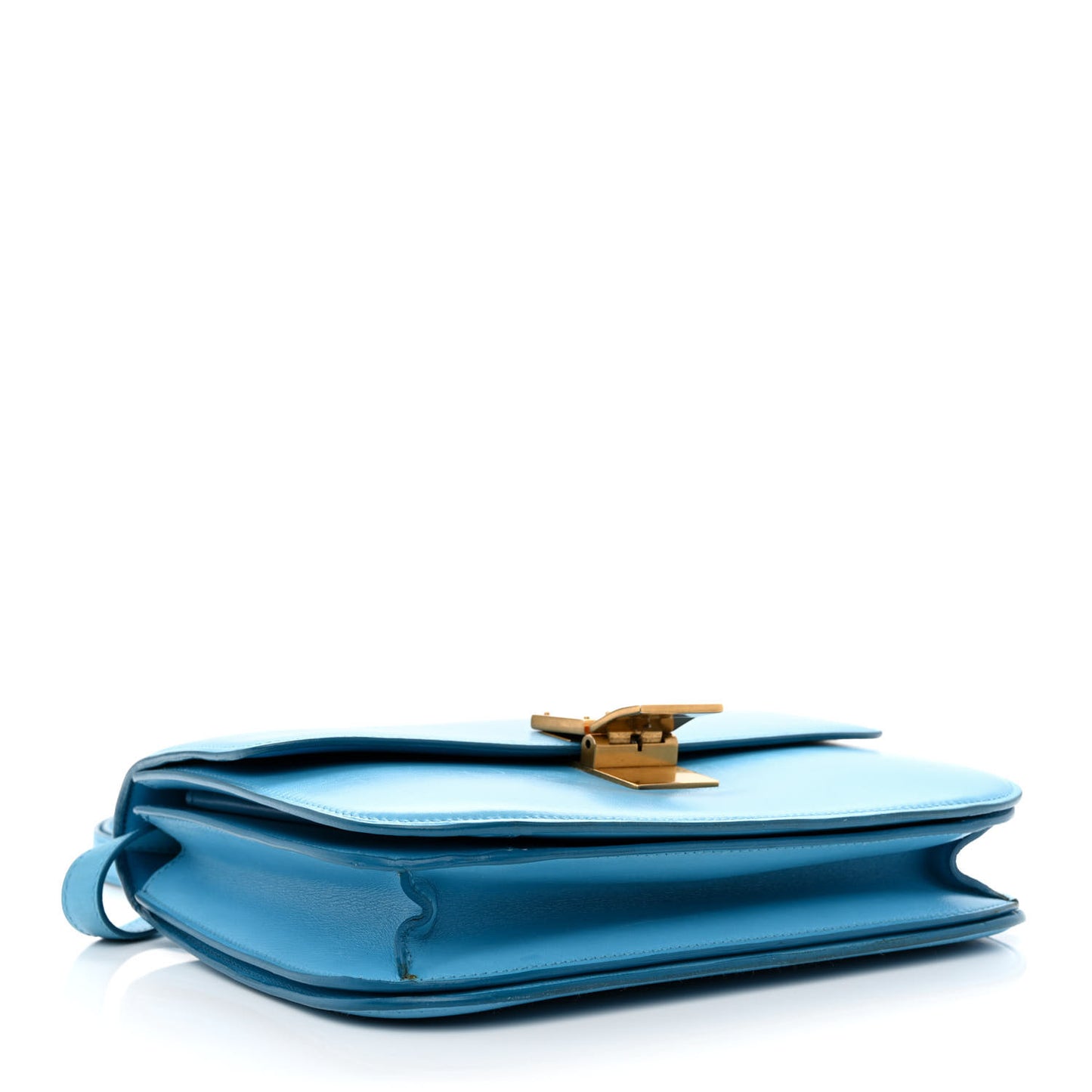 Box Calfskin Medium Classic Box Flap Bag Blue