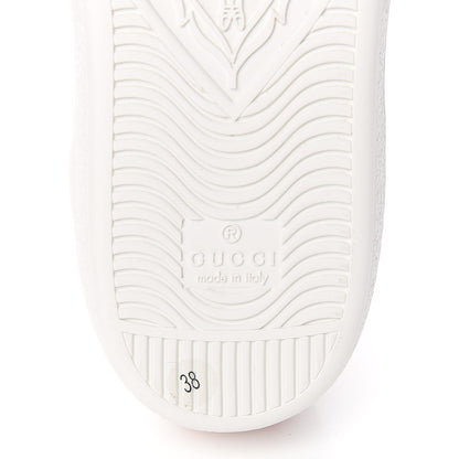 Gucci Calfskin Ayers Crystal Web Womens New Ace Pineapple Sneakers 38 White 7 of 11
