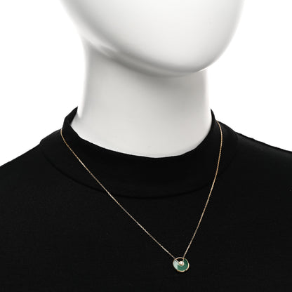 Cartier 18K Yellow Gold Diamond Chrysoprase XS Amulette de Cartier Pendant Necklace 2 of 4