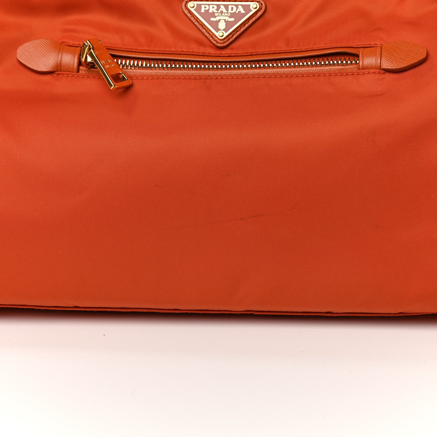 Saffiano Tessuto Nylon Shopping Satchel Orange