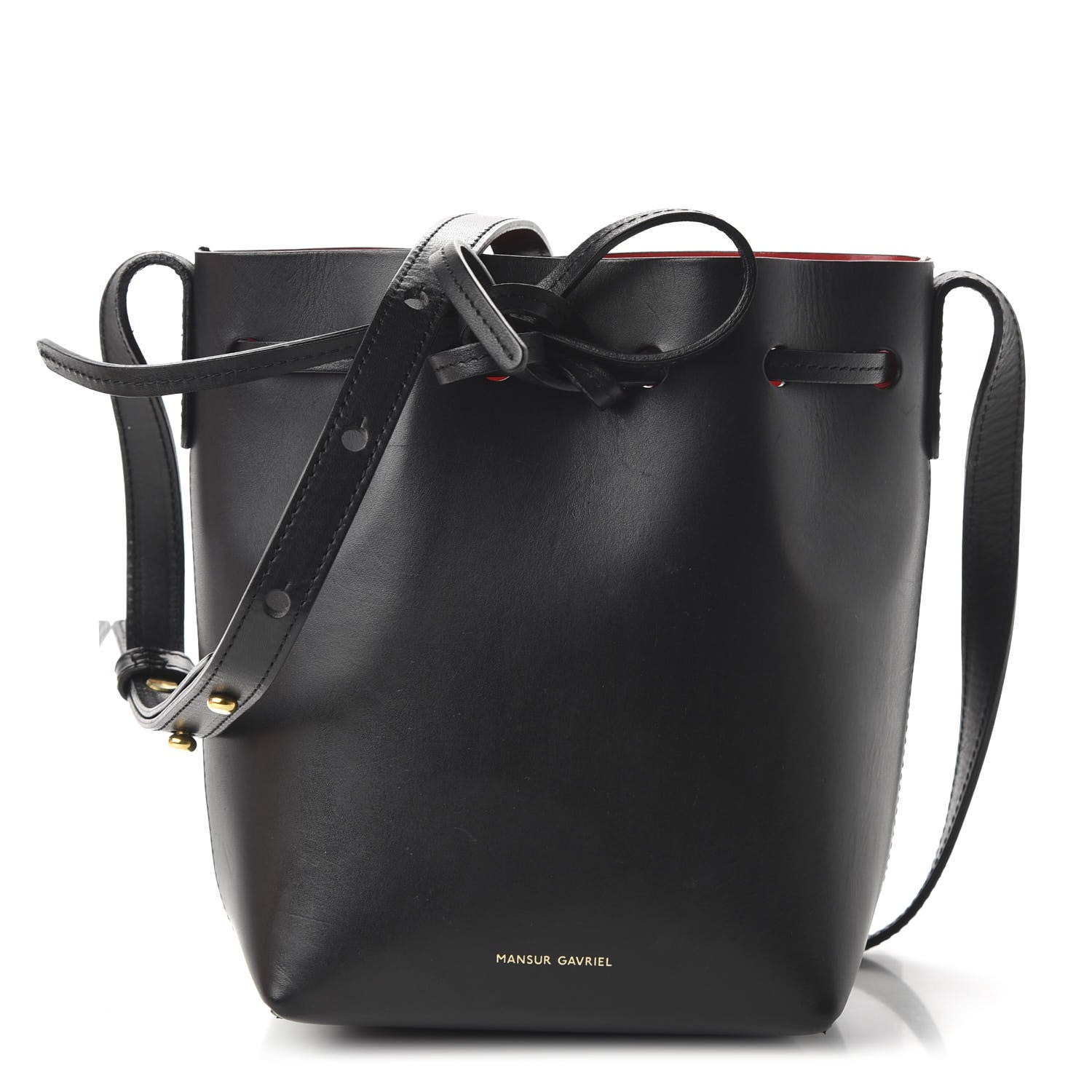 Mansur Gavriel Vegetable Tanned Calfskin Mini Mini Bucket Bag Black Flamma 1 of 10