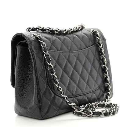 Chanel Caviar Quilted Jumbo Double Flap Black 3 of 10