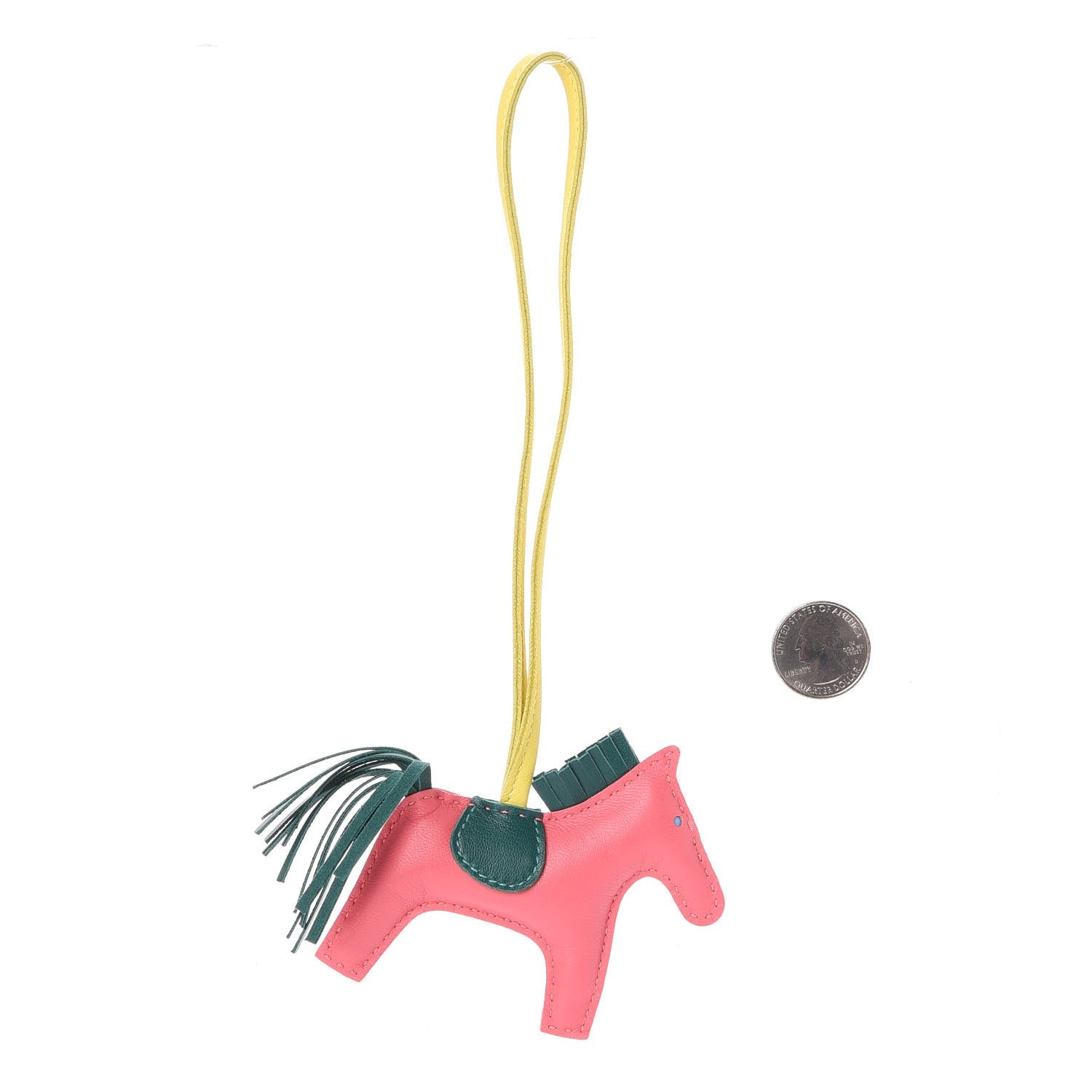 Hermes Milo Lambskin Grigri Rodeo Horse Bag Charm PM Rose Azalee Malachite Lime 2 of 3